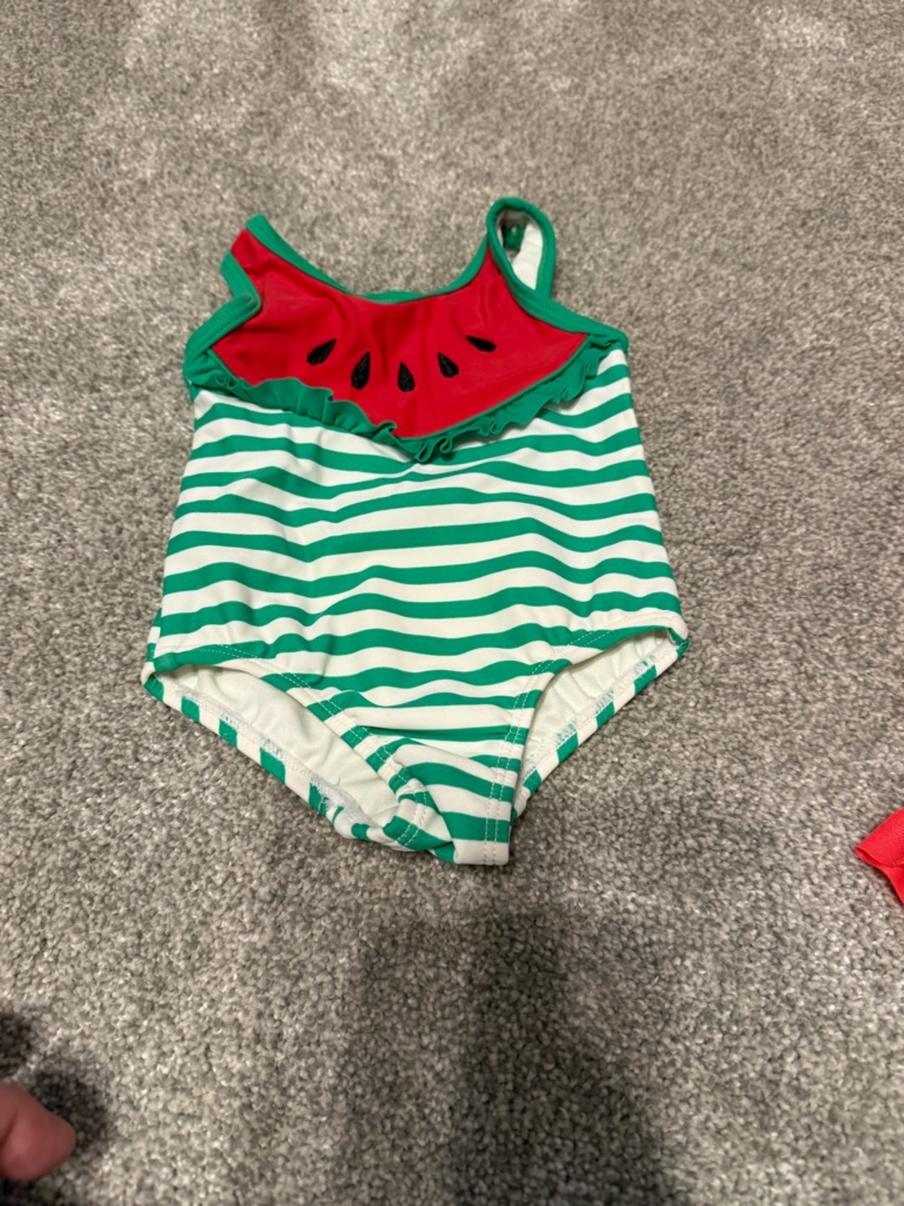 OshKosh B'gosh Green and White Striped Watermelon One-Piece